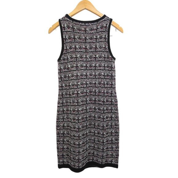 Eva Mendes Black Red Tweed Knit Mini Shift Dress Mod Academia Preppy XS Metallic - Picture 6 of 8